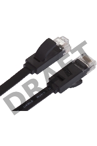 Патч-корд Greenconnect PROF плоский прямой 7.5m, UTP медь кат.6, черный, позолоченные контакты, 30 AWG, GCR-LNC616-7.5m, ethernet high speed 10 Гбит/с, RJ45, T568B Greenconnect Патч-корд PROF плоский прямой 7.5m, UTP медь кат.6, черный, позолоченные конта