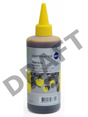 Чернила Cactus CS-EPT6644-250 желтый 250мл для Epson L100/L110/L120/L132/L200/L210/L222/L300/L312/L350/L355/L362/L366/L456/L550/L555/L566/L1300