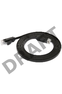 Патч-корд Greenconnect PROF плоский прямой 7.5m, UTP медь кат.6, черный, позолоченные контакты, 30 AWG, GCR-LNC616-7.5m, ethernet high speed 10 Гбит/с, RJ45, T568B Greenconnect Патч-корд PROF плоский прямой 7.5m, UTP медь кат.6, черный, позолоченные конта