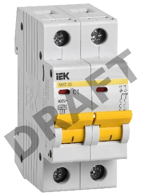 Выключатель автоматический модульный 2п C 1А 4.5кА ВА47-29 ИЭК MVA20-2-001-C