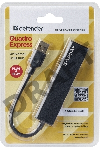 Универсальный USB Defender разветвитель Quadro Express USB3.0, 4 порта