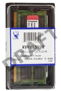Модуль памяти Kingston SO-DIMM DDR3L 8Gb 1600MHz Kingston KVR16LS11/8 RTL PC3-12800 CL11  204-pin 1.35В