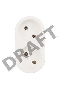 Двойник электрический 6А без заземления, белый REXANT