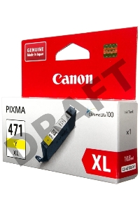 Картридж Canon CLI-471Y XL (0349C001) желтый повышенной емкости, 11 мл, до 680 стр. A4, для Pixma iP7240/ MG5440/MG5740/MG6340/MG6840/MG7740/ TS5040/TS6040/TS8040/TS9040 (CLI-471XLY / CLI-471XL Y)