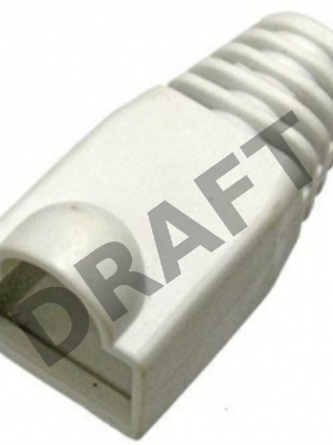 Защитные колпачки для кабеля 6,0мм cat.5, на соединение коннектора с кабелем, белый, 100 шт. в пчк