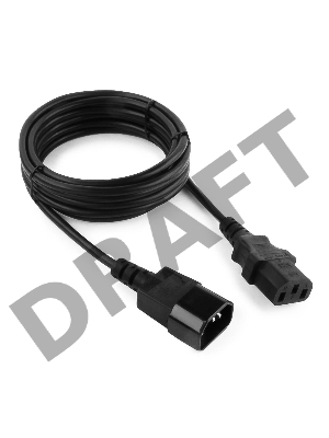 Кабель питания сист.блок-монитор Gembird 3.0м, VDE(0.75мм), черный, с зазем., пакет PC-189-VDE-3M