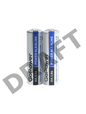 Батарейка GoPower LR6 AA Shrink 2 Alkaline 1.5V (2/40/800) коробка (40 шт.)
