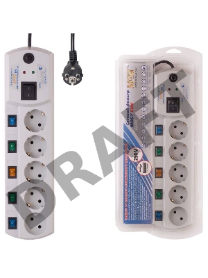 Сетевой фильтр Most EHV 5м (5 розеток) белый (коробка)