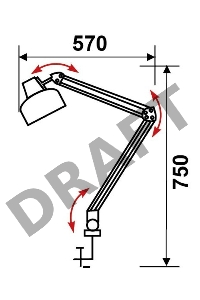 Светильник настольный Трансвит Beta/Gr на струбцине E27 лампа накаливания серый 60Вт