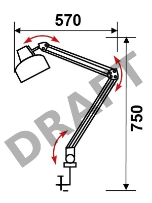 Светильник настольный Трансвит Beta/Gr на струбцине E27 лампа накаливания серый 60Вт