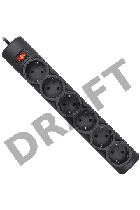 Сетевой фильтр Defender Фильтр DFS 151 1.8 m, 6 розеток, черный 99494