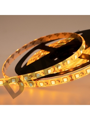 LED лента силикон, 10 мм, IP65, SMD 5050, 60 LED/m, 12 V, цвет свечения желтый