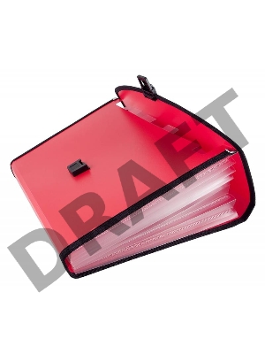 Портфель Бюрократ -BPP6LRED 6 отдел. A4 с окантовкой пластик 0.7мм красный