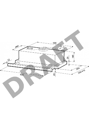 Вытяжка Krona KAMILLA slim 600 black/inox ( 1 МОТОР )      (черный корпус/ нерж планка)