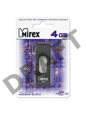 Флеш Диск Mirex 4GB Harbor, USB 2.0, Черный