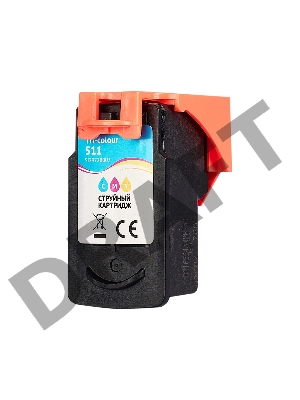 Струйный картридж Sakura 2972B007 (511 Color) для Canon, триколор, 9 мл., 250 к.