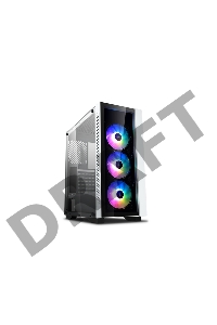 Корпус Deepcool MATREXX 55 V3 ADD-RGB WH 3F без БП, большое боковое окно, 3xRGB LED 120мм ветилятора спереди, RGB LED спереди, белый, ATX