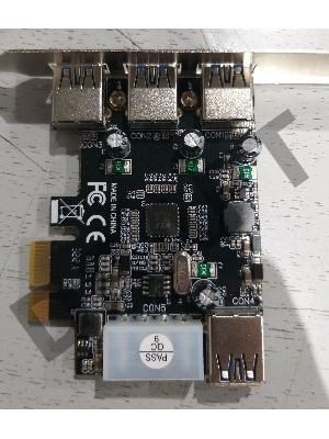 (Из ремонта, рабочий, гарантия 14 дней, в комплекте диск ПО) Контроллер ExeGate EXE-367 PCI-E 2.0, 3*USB3.0 ext + 1*USB3.0 int, разъем доп.питания (OEM)