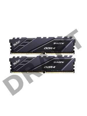 Модуль памяти DDR4 Netac Shadow RGB 16GB (2x8GB) 3600MHz CL18 1.35V / NTSRD4P36DP-16E / Gray / with radiator