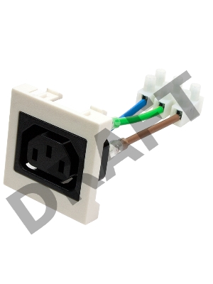 Гнездо IEC 60320 C13, 10A, 250V, формата Mosaic, 45x45 мм Гнездо IEC 60320 C13, 10A, 250V, формата Mosaic, 45x45 мм