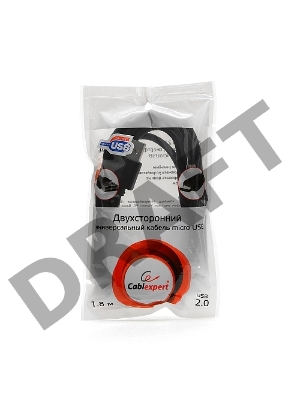 Кабель Gembird USB 2.0 Cablexpert CC-mUSBDS-6, двусторонние разъёмы, AM/microB 5P, 1.8м, пакет