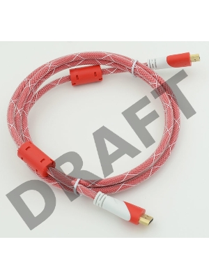 Кабель HDMI Ver.1.4 Red jack HDMI19 (m)/HDMI19 (m) 1.8м феррит.кольца Позолоченные контакты