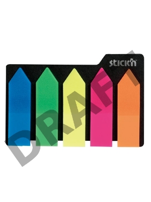 Закладки самокл. индексы пластиковые Hopax 21143 12x42мм 5цв.в упак. 25лист стрелки европодвес