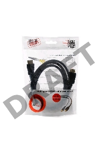 Кабель Кабель HDMI Gembird, 1.8м, v1.4, 19M/19M, черный, позол.разъемы, экран, пакет CC-HDMI4-6     