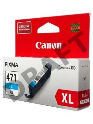 Картридж Canon CLI-471C XL (0347C001), голубой повышенной емкости, 11 мл, до 680 стр. A4, для Pixma iP7240/ MG5440/MG5740/MG6340/MG6840/MG7740/ TS5040/TS6040/TS8040/TS9040 (CLI-471XLC / CLI-471XL C)