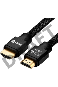 Кабель Greenconnect 1.0m HDMI версия 2.0, HDR 4:2:2, Ultra HD, 4K 60 fps 60Hz/5K*30Hz, 3D, AUDIO, 18.0 Гбит/с, 28/28 AWG, OD7.8mm, тройной экран, черный нейлон, AL корпус черный, GCR-51307