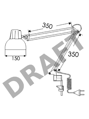 Светильник настольный Трансвит Beta/Wh на струбцине E27 лампа накаливания белый 60Вт