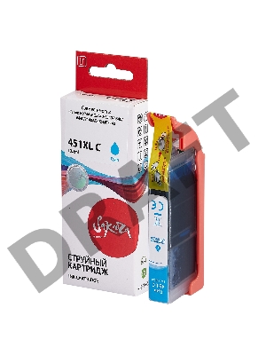 Струйный картридж Sakura 6473B001 (451XL C) для Canon, голубой, 10,2 мл., 665 к.