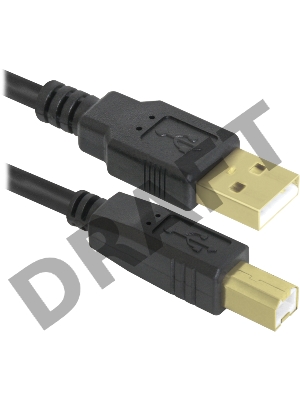 Кабель Defender USB04-06 PRO Кабель USB 2.0  для соед. 1.8м AM/BM , зол.конт, 2фер.фил.  (87430)