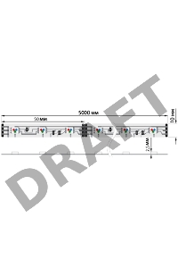 LED лента открытая, 10 мм, IP23, SMD 5050, 60 LED/m, 12 V, цвет свечения RGB