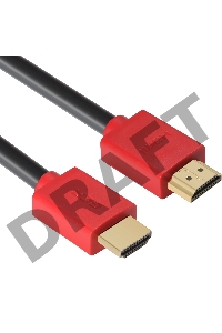 Кабель GCR 1.8m HDMI версия 1.4, черный, красные коннекторы, OD7.3mm, 30/30 AWG, позолоченные контакты, Ethernet 10.2 Гбит/с, 3D, 4K GCR-HM450-1.8m, экран
