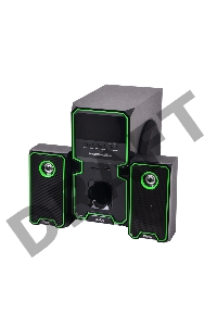 Колонки Dialog Progressive AP-222B BLACK - акустические колонки 2.1, 30W+2*10W RMS, Bluetooth, USB+SD reader