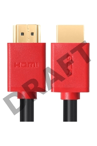 Кабель GCR 1.8m HDMI версия 1.4, черный, красные коннекторы, OD7.3mm, 30/30 AWG, позолоченные контакты, Ethernet 10.2 Гбит/с, 3D, 4K GCR-HM450-1.8m, экран