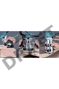Фрезеры Makita RT0700CX2 Фрезер кромочный,{710Вт,10000-30000об\м,цанга-6-8мм,1.8кг,сум,прям направляющая,погруж и накл подошвы}