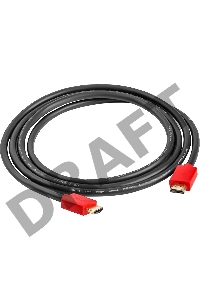 Кабель GCR 1.8m HDMI версия 1.4, черный, красные коннекторы, OD7.3mm, 30/30 AWG, позолоченные контакты, Ethernet 10.2 Гбит/с, 3D, 4K GCR-HM450-1.8m, экран