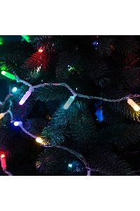 Гирлянда Нить 10м, 100 LED, цвет: RGB. свечение с динамикой  (при использовании контроллера), 230 В
