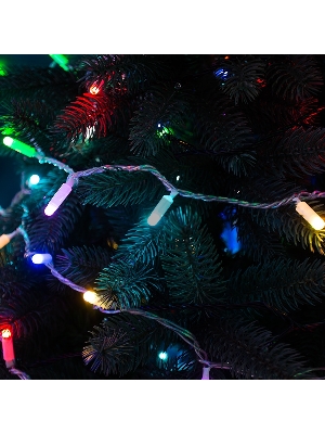 Гирлянда Нить 10м, 100 LED, цвет: RGB. свечение с динамикой  (при использовании контроллера), 230 В