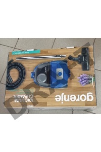 (Битый пластик внутри пылесоса) Пылесос Gorenje VC1903GACBUCY Мощность подключения:1900Вт, Тип пылесборника: Контейнер, Объем контейнера: 2,2л, Телескопическая металлическая трубка, Насадка 2 в 1, Умная парковка, Радиус действия: 7м, Прорезиненные колесик