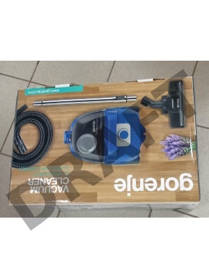 (Битый пластик внутри пылесоса) Пылесос Gorenje VC1903GACBUCY Мощность подключения:1900Вт, Тип пылесборника: Контейнер, Объем контейнера: 2,2л, Телескопическая металлическая трубка, Насадка 2 в 1, Умная парковка, Радиус действия: 7м, Прорезиненные колесик