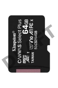 Флеш карта microSDHC 64GB microSDXC Class10 Kingston <SDCS2/64GBSP> Class10 UHS-I Canvas Select up to 100MB/s