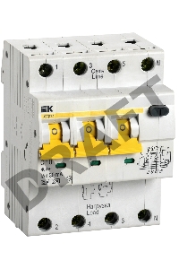 Выключатель автоматический дифференциального тока 4п (3P+N) C 10А 30мА тип A 6кА АВДТ-34 ИЭК MAD22-6-010-C-30