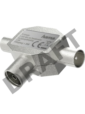 Адаптер антенный Hama H-205236 Coax (f)/2xCoax (f) серебристый (00205236)