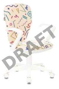 Кресло детское Бюрократ KD-W10AXSN песочный Sticks 02 крестовина пластик пластик белый