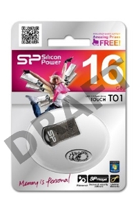 Флеш Диск Silicon Power 16Gb Touch T01 SP016GBUF2T01V1K USB2.0 черный/серебристый