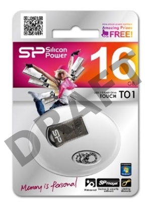 Флеш Диск Silicon Power 16Gb Touch T01 SP016GBUF2T01V1K USB2.0 черный/серебристый