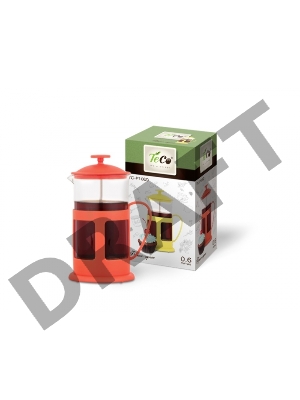 Френч-пресс TECO TС-P1060-R (красный) 0,6 л. из пластика и стекла цветной